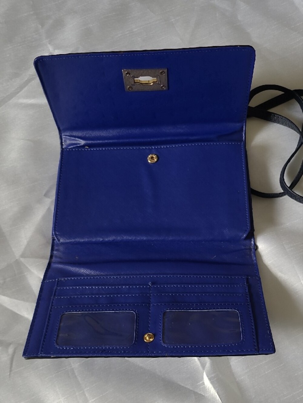 Brahmin Deep Purple Croc-Embossed Crossbody with Gold Turnlock - Picture 4 of 16